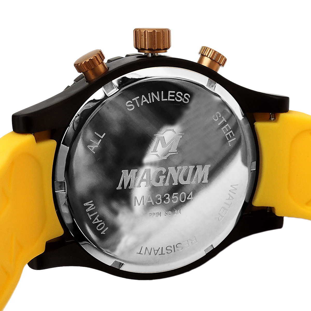 Relógio magnum masculino - ma34012p - dourado com pulseira de